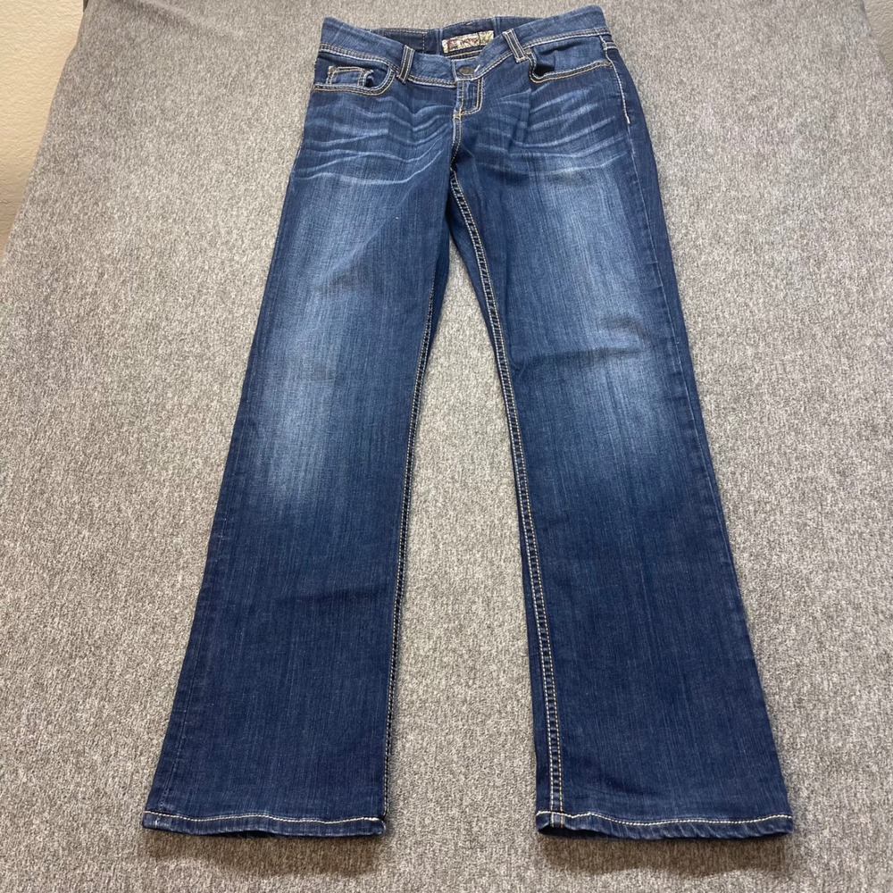 BKE Harper Bootcut Jeans Dark‎ Wash Contrast Stitch Denim Womens 30 x 31